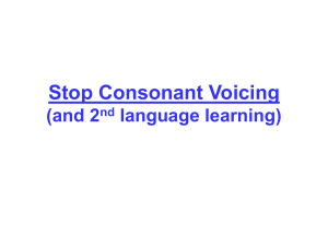 Stop consonant voicing lecture notes