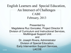 Essential Elements for EL in Special Education and Developing IEP