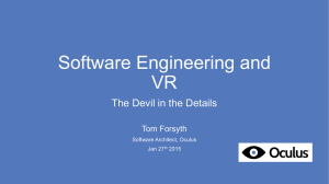 Software Engineering and VR