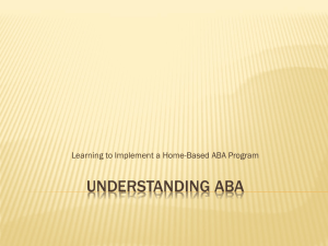 Understanding aba - Autism Action Partnership