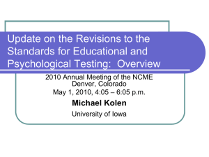 Review of AERA/APA/NCME Test Standards Revision and Students