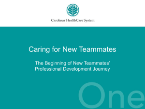 Caring for New Teammates - Carolinas HealthCare System