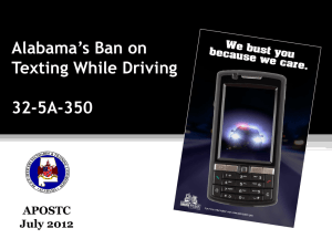 Alabama*s ban on Texting While Driving