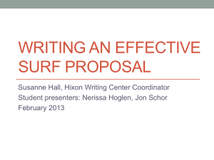 Writing an effective SURF Proposal
