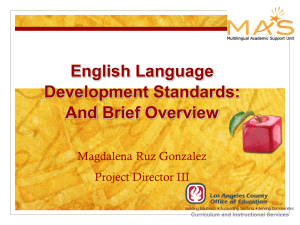 eld standards project overview - MAS: Multilingual Academic Support