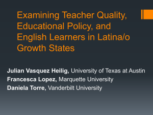 Examining teacher quality, educational policy and English learners