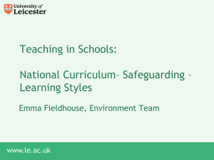National Curriculum, Safeguarding, Learning Styles