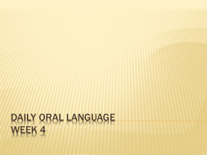 Daily Oral Language Week 4