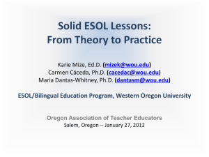 Solid ESOL Lessons: From Theory to Practice
