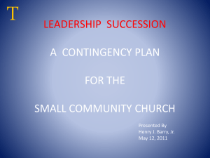 leadership succession a contingency plan for the small community