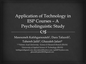 Application of Technology in ESP Courses * A