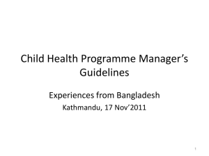 Managing Programmes to Improve Maternal, Newborn and Child