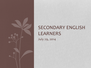 Secondary English learners