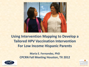 Fernandez – Interventon Mapping HPV Study