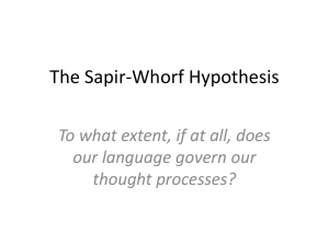 A starting point to Sapir-Whorf