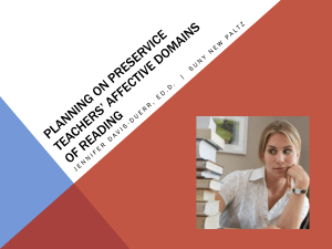 Planning on Preservice Teachers* Affective Domains of Reading