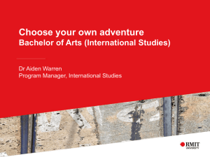 Choose your own adventure Bachelor of Arts (International Studies)