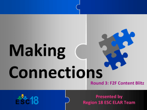 Face to Face #3 ELAR Making Connections Presentation