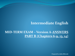 Intermediate English MID-TERM EXAM – Version A
