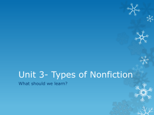 Unit 3- Types of Nonfiction