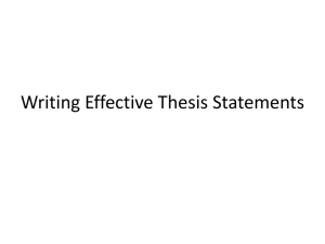 Writing Effective Thesis Statements