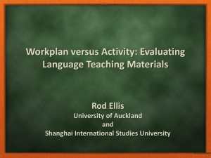 Workplan Versus Activity: Evaluating Language Teaching Materials‌