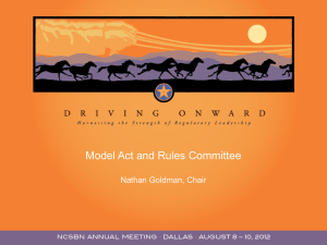 Model Act and Rules Committee - National Council of State Boards