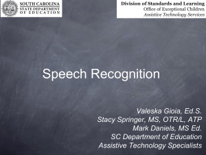 Speech Recognition presentation