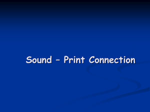 Sound-Print connection Alphabetic Principle October 2008 ppt