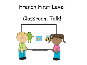 French First Level Classroom Talk