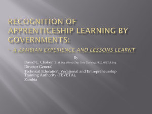 Recognition of Apprenticeship Learning by Governments: A
