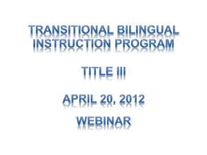 Transitional Bilingual Instruction Program Title III