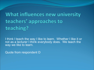 New Teacher Educators - University of Cumbria