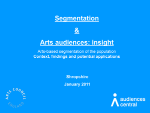 Segmentation and Arts Audiences Insight