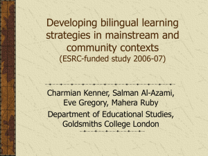 Developing bilingual learning strategies in mainstream