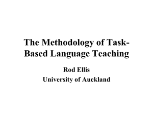 The Methodology of Task-Based Language Teaching