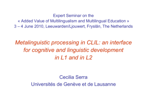 Metalinguistic processing in CLIL