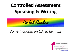 GCSE Controlled Assessment