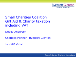 Gift Aid, Tax and VAT Presentation