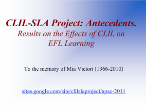 APAC2011CLIL-SLAProjectAntecedentsV4