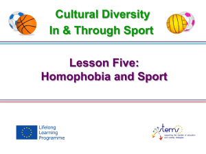 Lesson 5 Homophobia and Sport 3.2