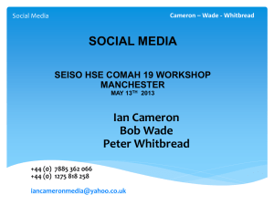 Cameron – Wade - Whitbread SOCIAL MEDIA
