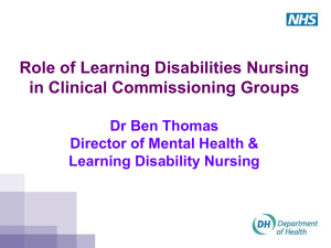 Ben Thomas Role of learning disability nursing in CCGs - Jan