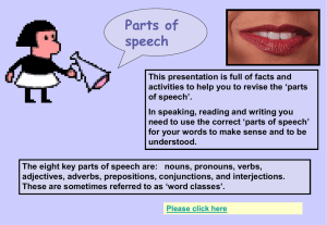 Parts of Speech - Skills Workshop