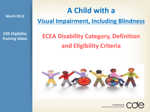 Visual Impairment, Including Blindness