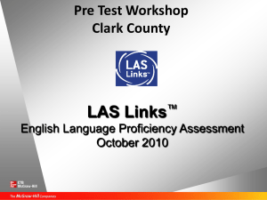 LAS Links Pre Test Workshop Powerpoint