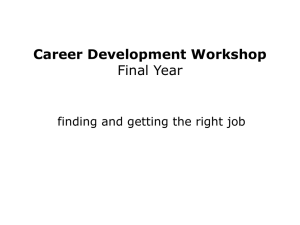 Career Development Workshop Year 3 day 2