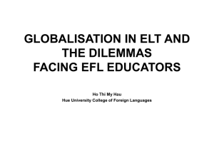 globalisation in elt and the dilemmas facing efl educators
