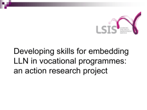 Developing skills for embedding LLN in vocational programmes