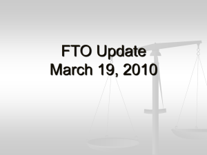 FTO Update April 13, 2009 - Police Training Institute